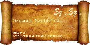 Szecsei Szilárd névjegykártya
