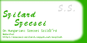 szilard szecsei business card